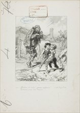 Les Propos de Thomas Vireloque: Misere et corde, quarrel for tops, 1852–53, Paul Gavarni, French,