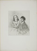 Untitled (Father and Daughter), n.d., Paul Gavarni, French, 1804-1866, France, Lithograph in black