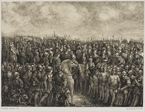 Caesar and His Prisoners, 1878, Rodolphe Bresdin, French, 1825-1885, France, Lithograph on cream