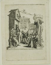 Jesus Before Caiaphas, from The Small Passion, 1624/31, Jacques Callot, French, 1592-1635, France,