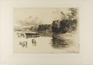 A Lancashire River, 1881, Francis Seymour Haden, English, 1818-1910, England, Etching on cream wove