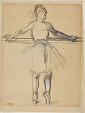 Dancer at the Bar (on Point), c. 1885, Edgar Degas, French, 1834-1917, France, Charcoal with pastel
