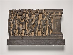 The Birth and the First Seven Steps of the Buddha, Kushan period, about 2nd/3rd century, Pakistan,