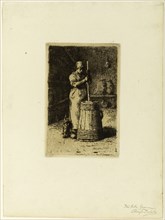 A Woman Churning, 1855, Jean François Millet (French, 1814-1875), printed by Auguste Delâtre