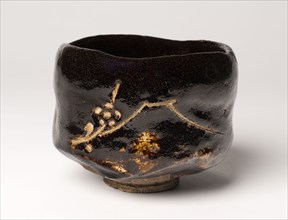Raku-Ware Teabowl with Image of Mt. Fuji, 1756–1834, Japanese, Japan, Glazed stoneware, 8.6 x 11.2