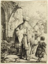 Abraham Casting out Hagar and Ishmael, 1637, Rembrandt van Rijn, Dutch, 1606-1669, Holland, Etching