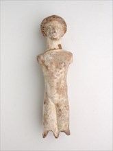 Torso From a Doll, late 5th/4th century BC, Greek, Tanagra, terracotta, 11.1 × 3.5 × 2.9 cm (4 3/8