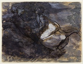The Witches’ Sabbath (recto), Sketches of Centaurs (verso), c. 1883, Auguste Rodin, French,