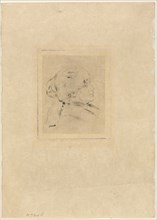 Berthe Morisot, c. 1892, Pierre Auguste Renoir, French, 1841-1919, France, Etching on cream wove