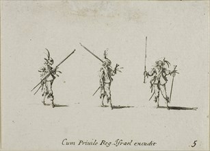 Drill with Tilted Pikes, plate five from The Military Exercises, published 1635, Jacques Callot