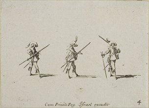 Drill with the Musket, plate four from The Military Exercises, published 1635, Jacques Callot