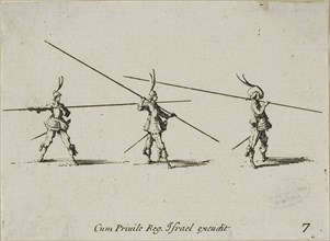 Drill with the Musket, plate seven from The Military Exercises, published 1635, Jacques Callot