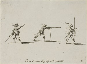 Taking the Firing Position with the Musket, plate eight from The Military Exercises, published