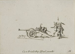 Loading the Canon, plate eleven from The Military Exercises, published 1635, Jacques Callot