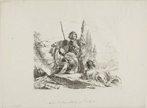 Three Soldiers and a Boy, from Capricci, c. 1740, published 1785, Giambattista Tiepolo, Italian,