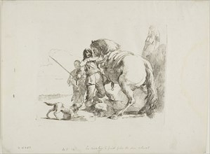 The Rider Standing by His Horse, from Capricci, 1740/50, Giambattista Tiepolo, Italian, 1696-1770,