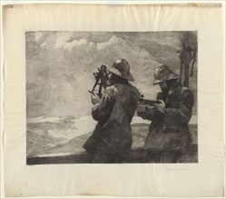 Eight Bells, 1887, Winslow Homer, American, 1836-1910, United States, Etching on ivory parchment,