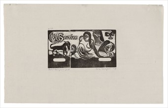Three People, a Mask, a Fox and a Bird, headpiece forLe sourire, 1899, printed and published 1921,