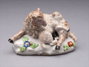 Ewe and Lamb, 1752/54, Bow Porcelain Factory, London, England, 1744-1775, Bow, Soft-paste