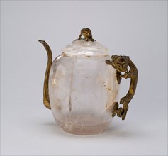 Covered Ewer with Lizard-Shaped Handle, Qing dynasty (1644–1911), 18th century, China, Crystal with