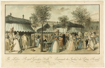 Le Palais Royal Garden Walk, 1787, Louis Le Coeur, French, active 1780-1806, France, Engraving on