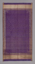Scarf, 19th century, Eastern India, India, Silk, plain simple cloth, semi-transparent brocaded with