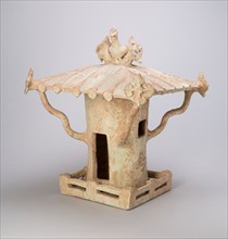 Top Story of a Tower  (Tomb Model), Eastern Han dynasty (A.D.25–220), China, Earthenware with green