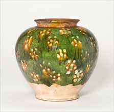 Ovoid Jar with Blossom-Like Spotting, Tang dynasty (618–906), first half of 8th century, China,