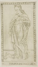 Temperance, plate 34 from Genii and Virtues, c. 1465, Master of the E-Series Tarocchi, Italian,