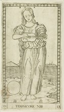 Terpsichore, plate thirteen from Apollo and the Muses, c. 1465, Master of the E-Series Tarocchi,