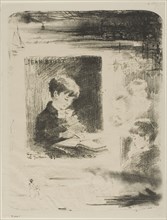 Child Drawing (Jean Buhot), 1892, Félix Hilaire Buhot, French, 1847-1898, France, Lithograph in