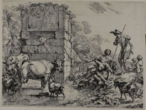 Cow Drinking, 1680, Nicolaes Berchem the Elder, Dutch, 1621/22-1683, Holland, Etching on paper, 277