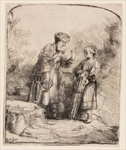 Abraham and Isaac, 1645, Rembrandt van Rijn, Dutch, 1606-1669, Holland, Etching and drypoint on