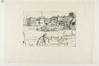 Black Lion Wharf, 1859, James McNeill Whistler, American, 1834-1903, United States, Etching with