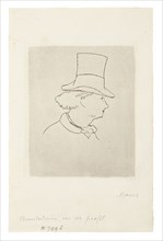 Charles Baudelaire, In Profile II, 1867–68, Édouard Manet, French, 1832-1883, France, Etching and