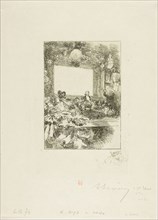 At the Chat Noir, 1893, Louis Auguste Lepère, French, 1849-1918, France, Etching on cream wove