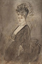 Three-Quarter Length Portrait of a Woman, 1865/70, Constantin Guys, French, 1802-1892, France, Pen