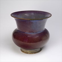 Trumpet-Mouthed Flowerpot, Ming dynasty (1368–1644), 15th century, China, Jun ware, stoneware with