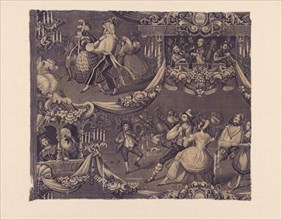 Le Bal (The Costume Ball) (Furnishing Fabric), 1827/40, Designed by George Zipelius (French,