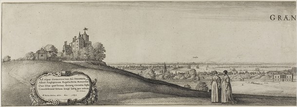 Greenwich, 1637, Wenceslaus Hollar, Czech, 1607-1677, Bohemia, Etching in two parts on two sheets