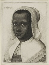 Head of a Black Woman with a Lace Kerchief Hat, 1645, Wenceslaus Hollar, Czech, 1607-1677, Bohemia,