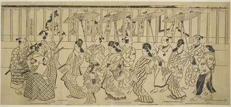 A Parade of Courtesans, c. 1690, Attributed to Hishikawa Moronobu, Japanese, (?)-1694, Japan,