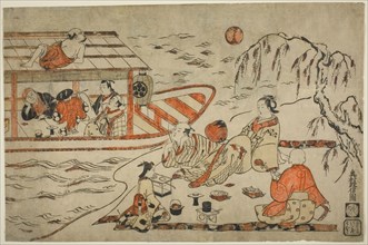 Cooling Off on a Summer Evening, c. 1715, Okumura Masanobu, Japanese, 1686-1764, Japan,