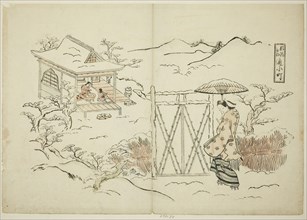A Modern Version of Shosho visiting Komachi (Furyu Shosho kayoi Komachi), c. 1715, Okumura