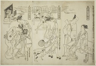 Cooling off at Ryogoku: A Set of Three (Ryogoku suzumi sanpukutsui), c. 1748, Okumura Masanobu,