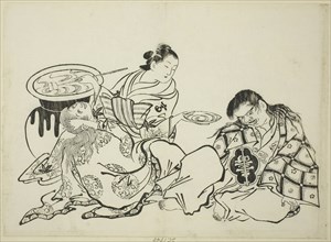 Courtesan Plying Shojo with Sake, no. 4 from a series of 12 prints, c. 1708, Okumura Masanobu,