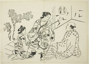 The Hana-no-en Chapter from The Tale of Genji (Genji Hana-no-en), from a series of Genji parodies,