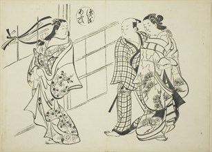 The Aoi Chapter from The Tale of Genji (Genji Aoi), from a series of Genji parodies, c. 1710,