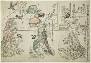Child Attendants: A Set of Three (Kamuro sanpukutsui), c. 1744/51, Okumura Masanobu, Japanese,