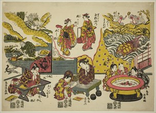 Three Young Dreamers, c. 1760, Torii Kiyohiro, Japanese, active c. 1737-76, Japan, Color woodblock